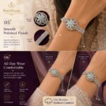 Crystal Flower Bracelet for Women & Girls | Silver-Plated Adjustable Slider Chain Bracelet with Brilliant CZ Diamonds | Elegant Wedding & Party Jewelry | Luxury Gift Box - Image 2