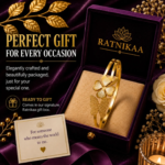 Ratnikaa Gold Flower Butterfly Bangle Bracelet for Women | Floral Cuff with Butterfly Charm | Stainless Steel Waterproof Tarnish-Free | - Image 4