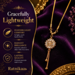 Ratnikaa Gold Crystal Pendant Necklace for Women | Floral Cluster Lariat Necklace with Dangle Chain | Delicate Gold Chain Necklace | Waterproof Tarnish-Free - Image 2