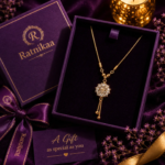 Ratnikaa Gold Crystal Pendant Necklace for Women | Floral Cluster Lariat Necklace with Dangle Chain | Delicate Gold Chain Necklace | Waterproof Tarnish-Free - Image 6