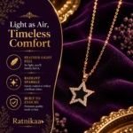 Ratnikaa Gold Star Pendant Necklace for Women | Black Enamel Star with Crystal Halo | Rose Gold Chain Necklace | Waterproof Tarnish-Free - Image 4