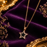 Ratnikaa Gold Star Pendant Necklace for Women | Black Enamel Star with Crystal Halo | Rose Gold Chain Necklace | Waterproof Tarnish-Free - Image 3