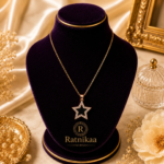 Ratnikaa Gold Star Pendant Necklace for Women | Black Enamel Star with Crystal Halo | Rose Gold Chain Necklace | Waterproof Tarnish-Free - Image 5