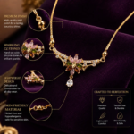 Ratnikaa Gold Plated Floral CZ Pendant Necklace for Women | Elegant Crystal Flower Drop Necklace - Image 3
