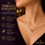 Ratnikaa Rose Gold Butterfly Pendant Necklace for Women | Multicolor Crystal Pendant Chain | Lightweight Fashion Jewelry - Image 2