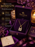 Ratnikaa Gold-Tone Crystal Padlock Pendant Necklace for Women | Sparkling Lock Pendant with Dazzling Crystal Detailing | Elegant Statement Necklace for Everyday Wear & Gifting - Image 8