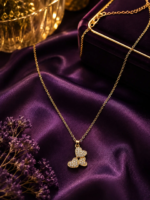 Triple Heart Crystal Pendant Necklace for Women | Gold-Tone Heart Necklace with Sparkling Crystal Detailing