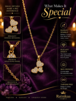 Triple Heart Crystal Pendant Necklace for Women | Gold-Tone Heart Necklace with Sparkling Crystal Detailing - Image 4
