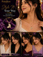 Triple Heart Crystal Pendant Necklace for Women | Gold-Tone Heart Necklace with Sparkling Crystal Detailing - Image 3