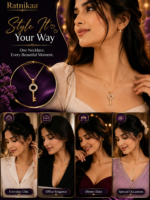 Key Pendant Necklace for Women – 2.5 CM Elegant Crystal Key Design with Sparkling Stone Accents - Image 6