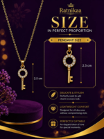 Key Pendant Necklace for Women – 2.5 CM Elegant Crystal Key Design with Sparkling Stone Accents - Image 2