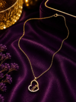 Gold-Plated Love Heart Pendant Necklace for Women – Sparkling Crystal Heart Necklace, Elegant Jewelry Gift