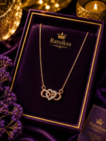 Rose Gold Heart & Infinity Pendant Necklace for Women | Sparkling Crystal Heart Design, Elegant Lightweight Chain, Tarnish-Resistant Finish