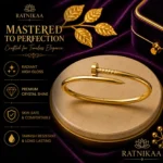 Ratnikaa Gold Nail Bangle Bracelet for Women | 18K Gold Plated Screw Nail Cuff | Stainless Steel Waterproof Tarnish-Free - Image 2