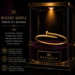 Ratnikaa Gold Nail Bangle Bracelet for Women | 18K Gold Plated Screw Nail Cuff | Stainless Steel Waterproof Tarnish-Free - Image 4