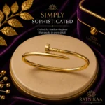 Ratnikaa Gold Nail Bangle Bracelet for Women | 18K Gold Plated Screw Nail Cuff | Stainless Steel Waterproof Tarnish-Free - Image 5
