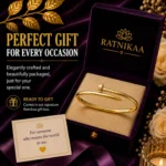 Ratnikaa Gold Nail Bangle Bracelet for Women | 18K Gold Plated Screw Nail Cuff | Stainless Steel Waterproof Tarnish-Free - Image 6